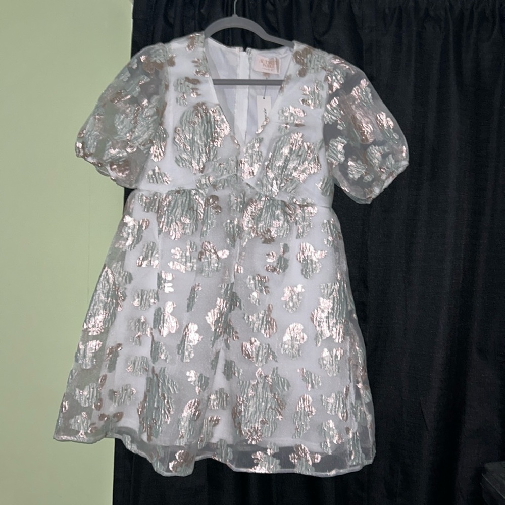 NWT Sabrina Jacquard Floral Swing Mini Dress